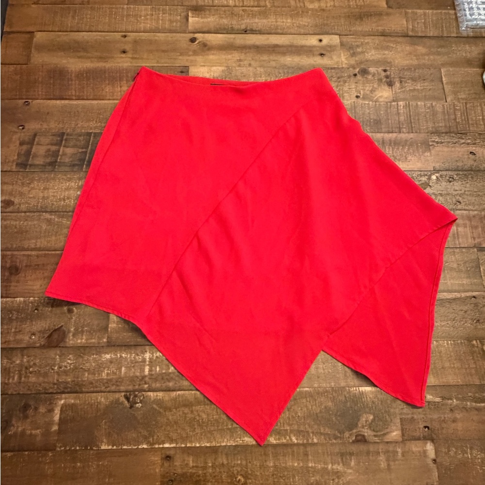 Express Vibrant Red Asymmetrical Skirt size 8 (fits medium)
